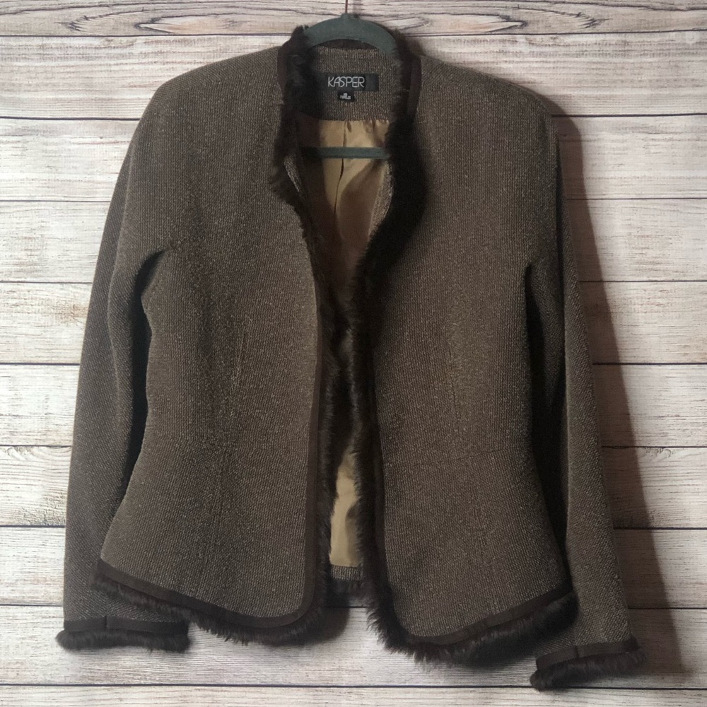 Kasper Blazer with Fuad fur trim